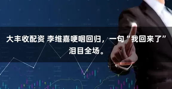 大丰收配资 李维嘉哽咽回归，一句“我回来了”泪目全场。